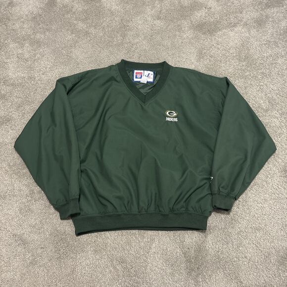 Green Bay Packers Jacket Pullover Men's Large Logo Athletic Vintage Windbreaker - Picture 1 of 6